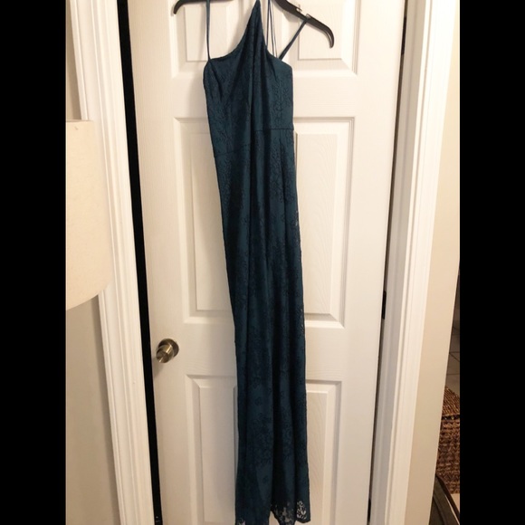 Adrianna Papell One Shoulder Lace Mermaid Gown - Picture 4 of 4